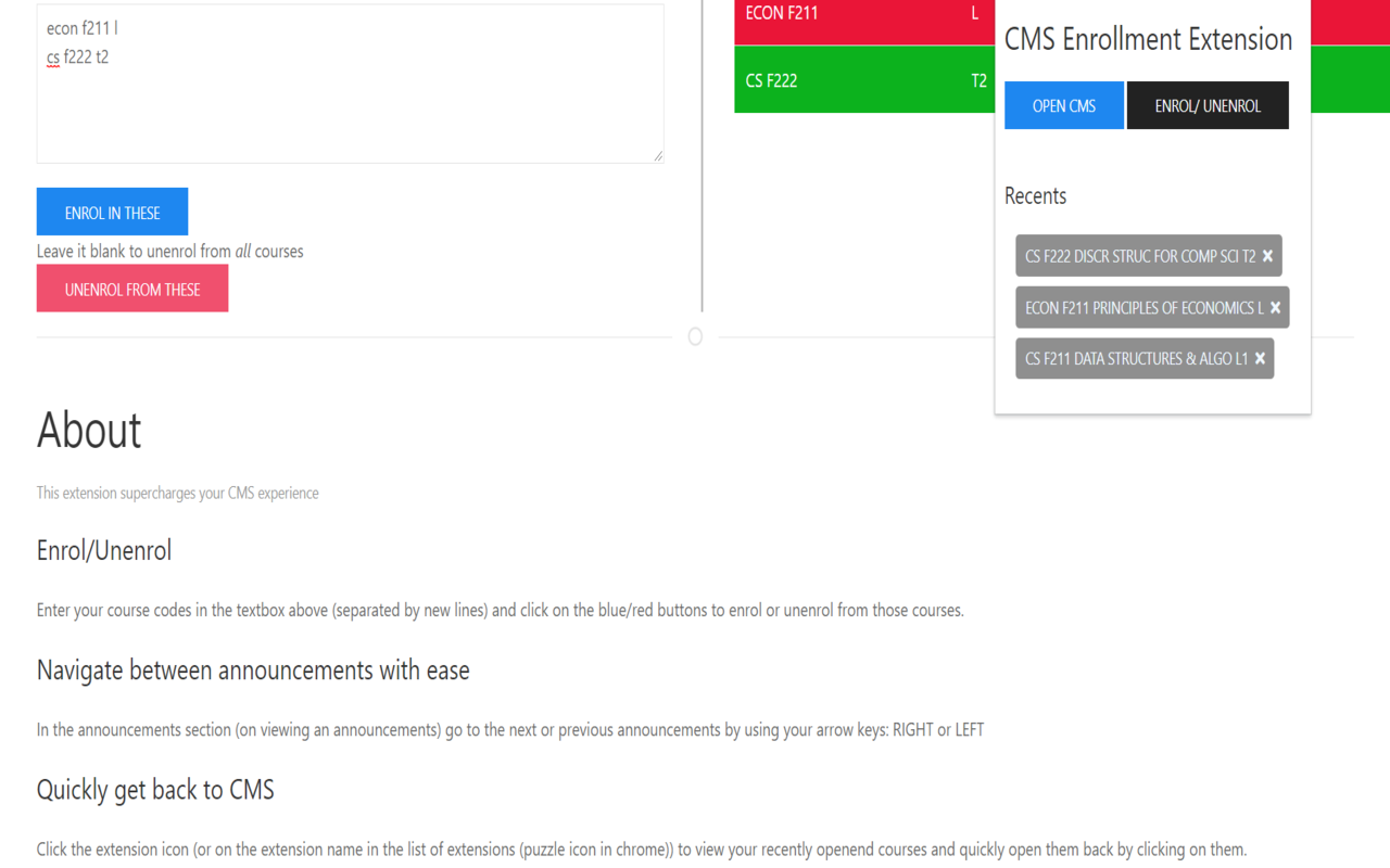 CMS Enrollment extension - 截图 2