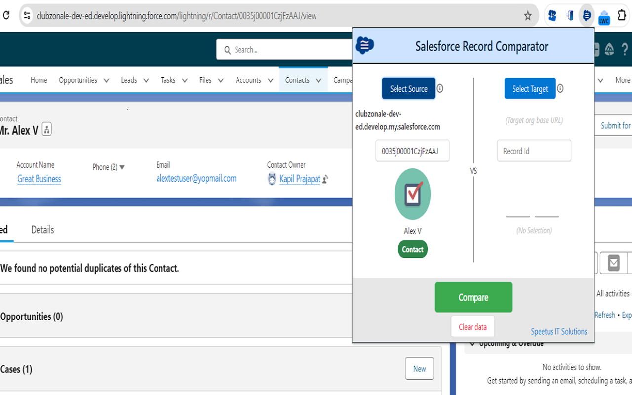 Salesforce Record Comparator - 截图 1