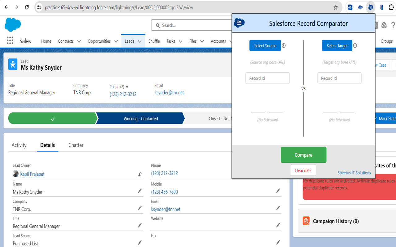 Salesforce Record Comparator - 截图 2