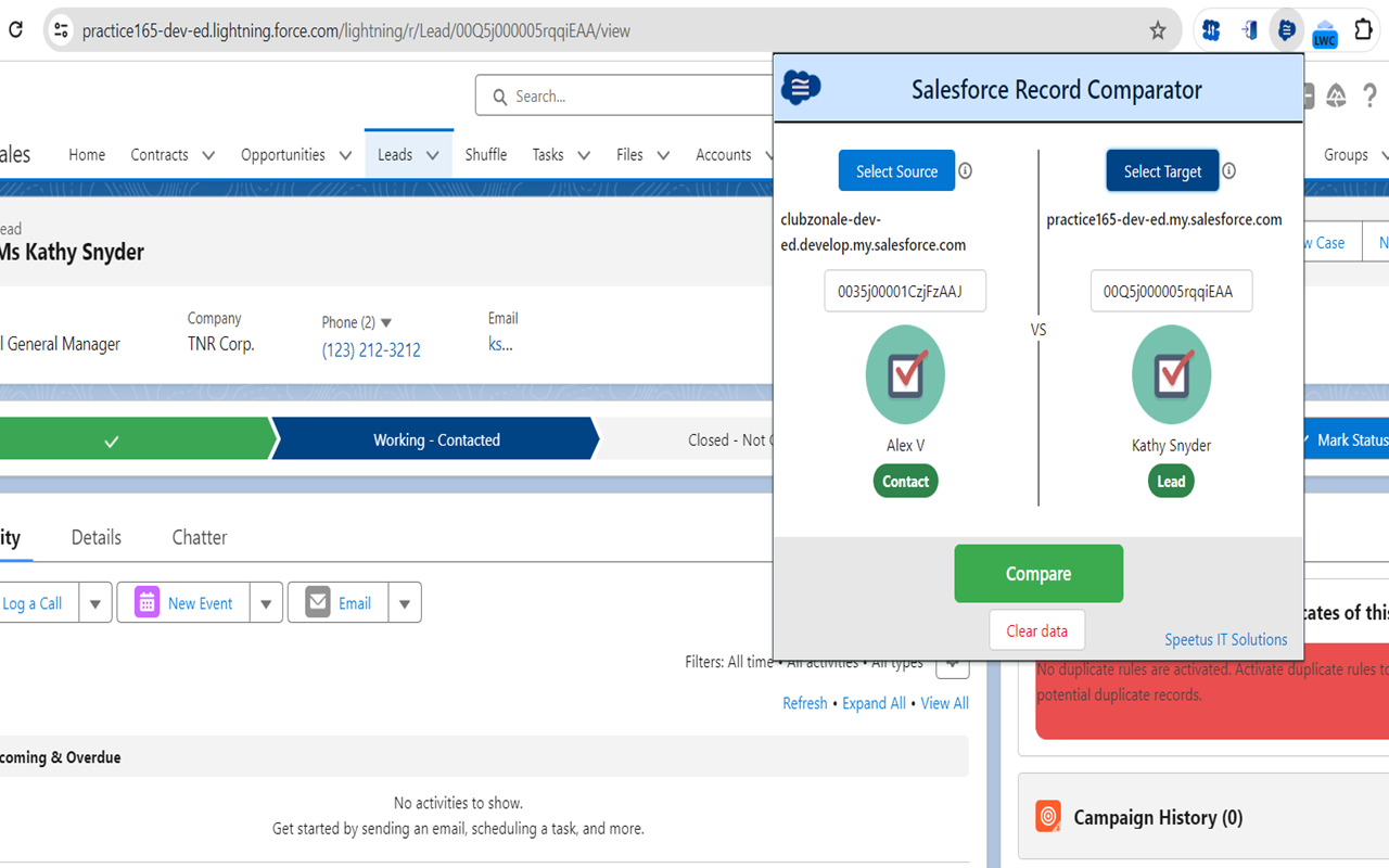 Salesforce Record Comparator - 截图 4