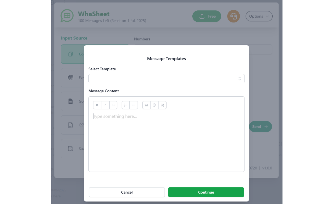 Whasheet Bulk WA Sender - Excel, Google Sheets (ex Wapitalia) - 截图 1