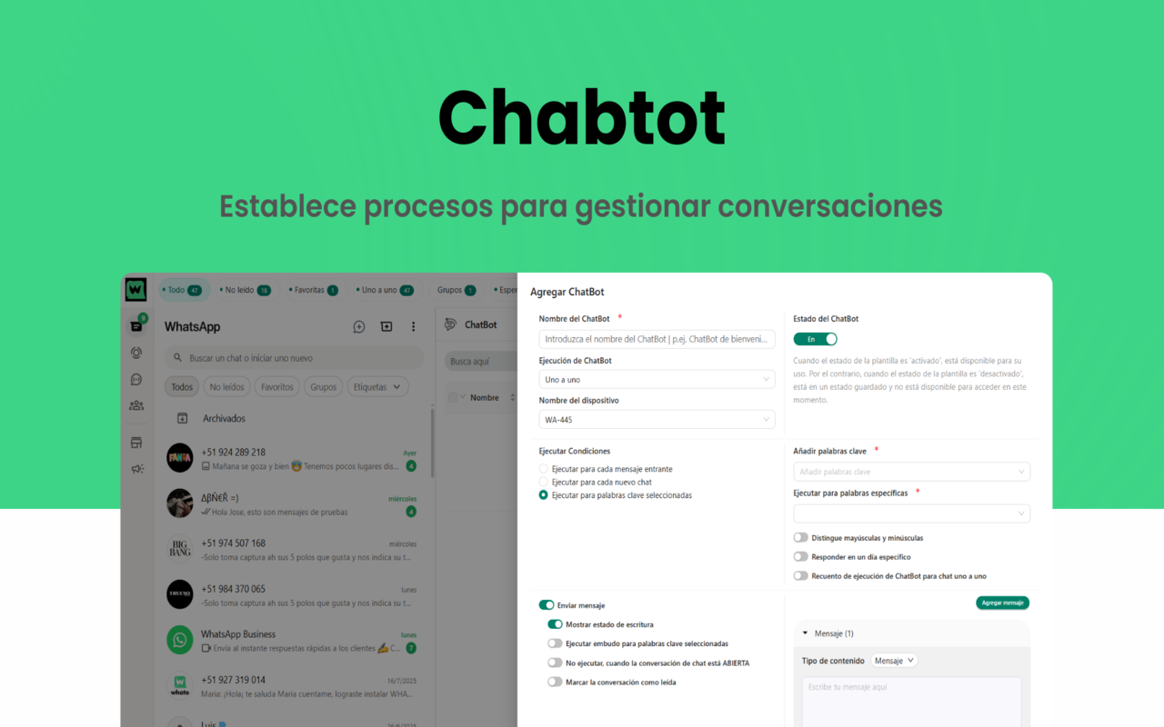 Whato - CRM para Whatsapp & Automatización de mensajes - 截图 2