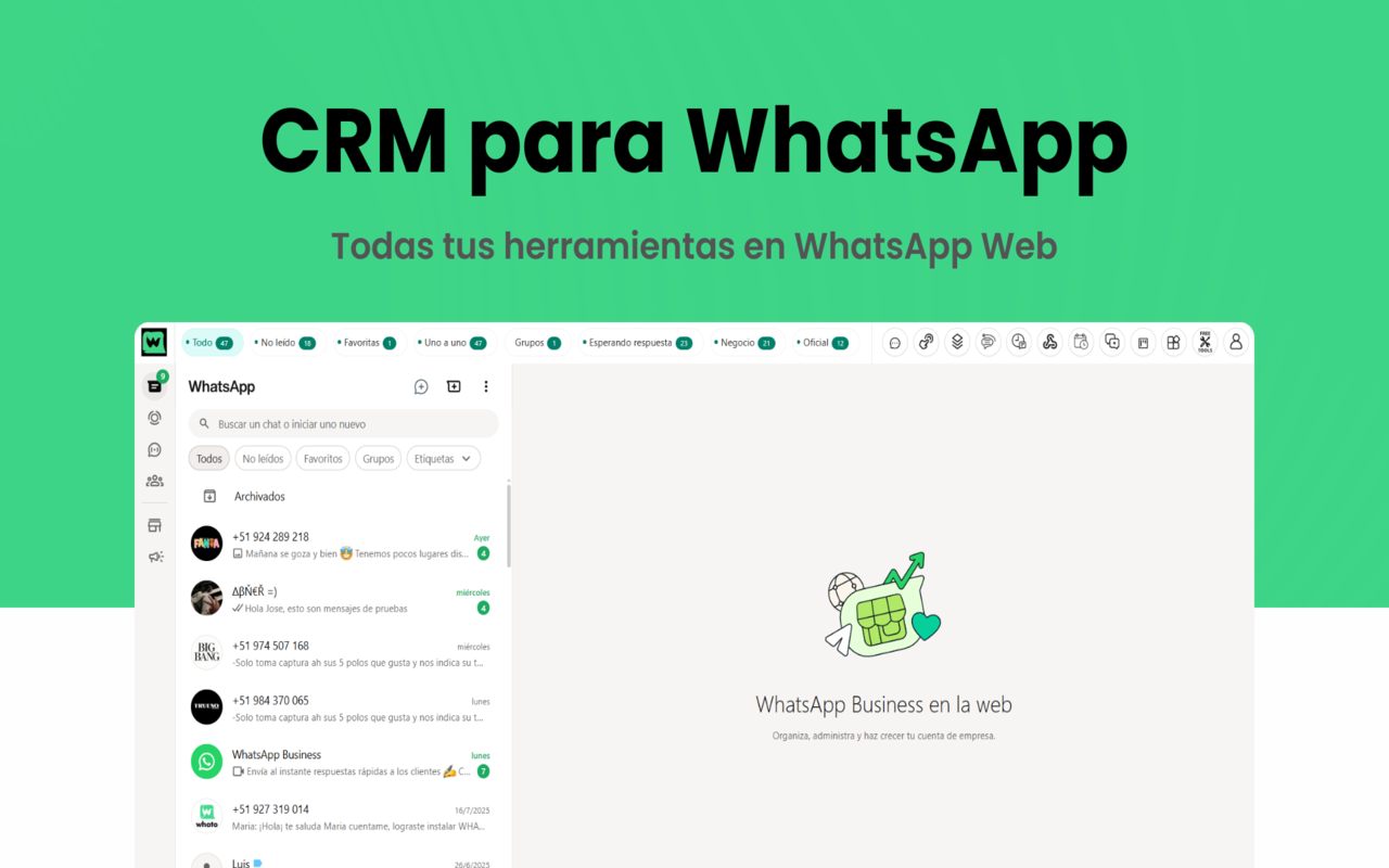 Whato - CRM para Whatsapp & Automatización de mensajes - 截图 4
