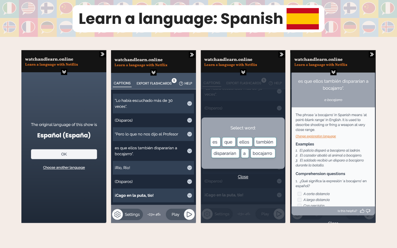 Watch and Learn: Study a language while watching Netflix - 截图 3