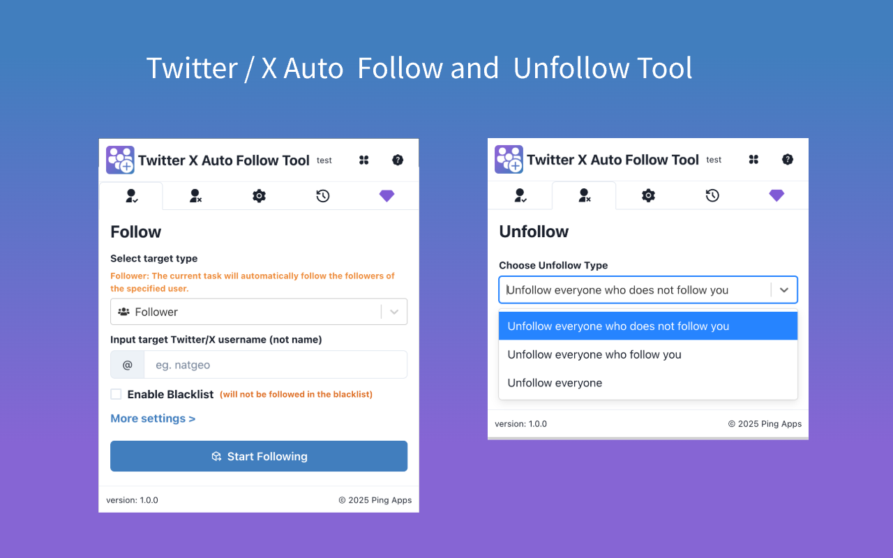 Twitter Auto Follow-Unfollow - 截图 2