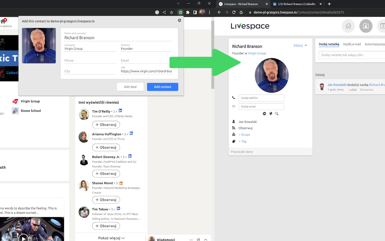 Social Contact for Livespace CRM - 截图 1