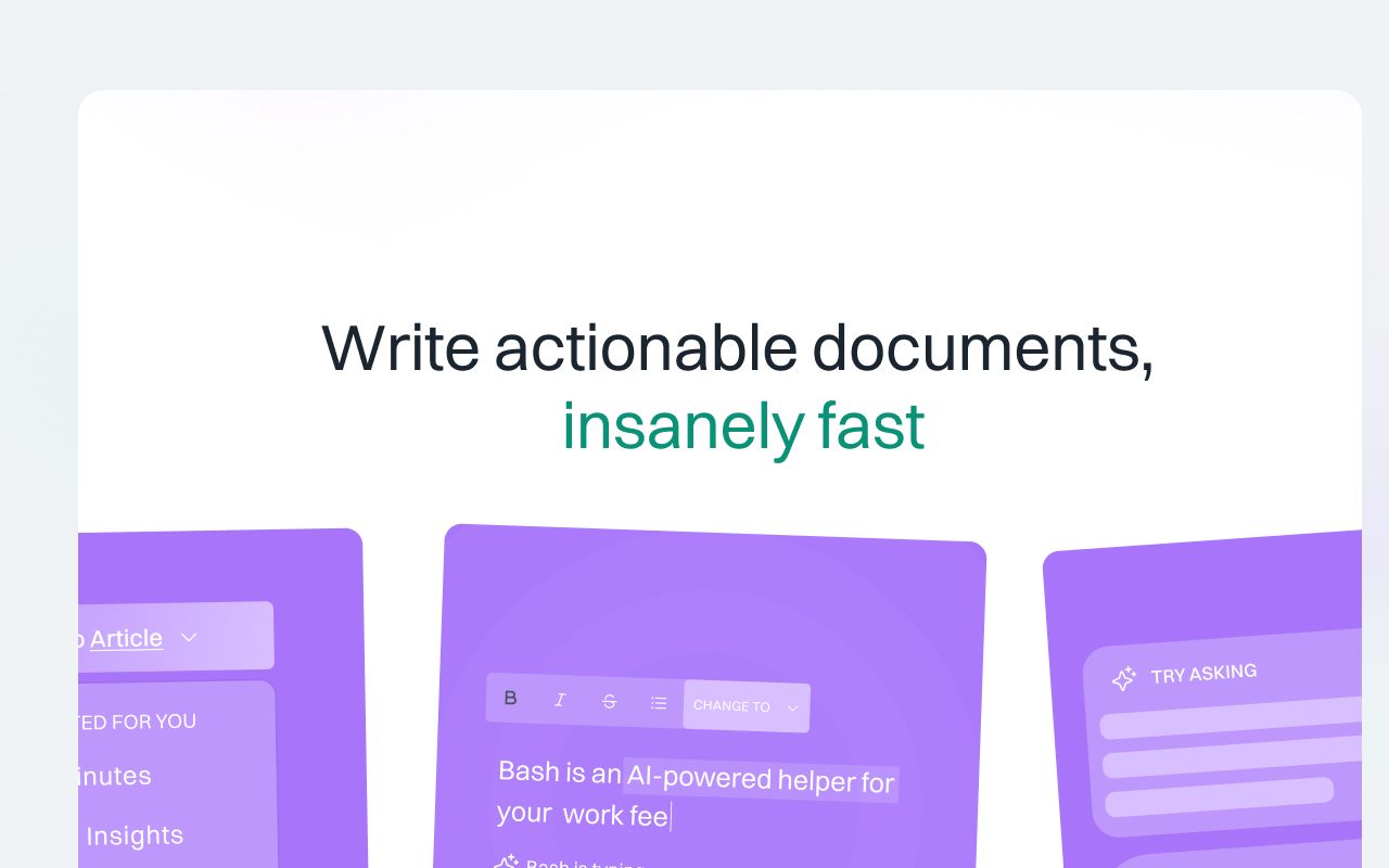 Bash AI - meetings, project docs, and industry insights - 截图 3