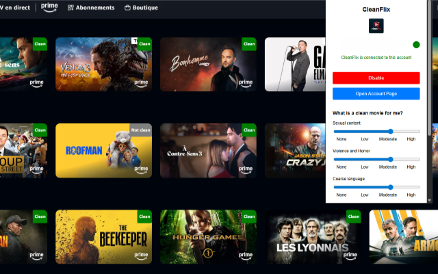 CleanFlix - Filtre Scènes Sensibles & Contrôle du Contenu Netflix - 截图 3