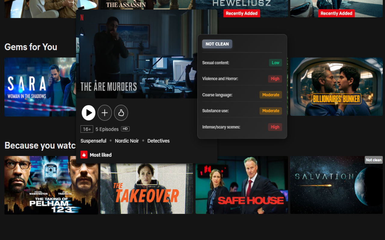 CleanFlix - Filtre Scènes Sensibles & Contrôle du Contenu Netflix - 截图 4