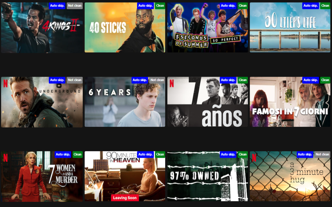 CleanFlix - Filtre Scènes Sensibles & Contrôle du Contenu Netflix - 截图 5