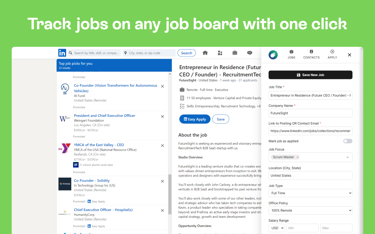 Prentus | Job Tracker, AI Networking, & Application Helper - 截图 1