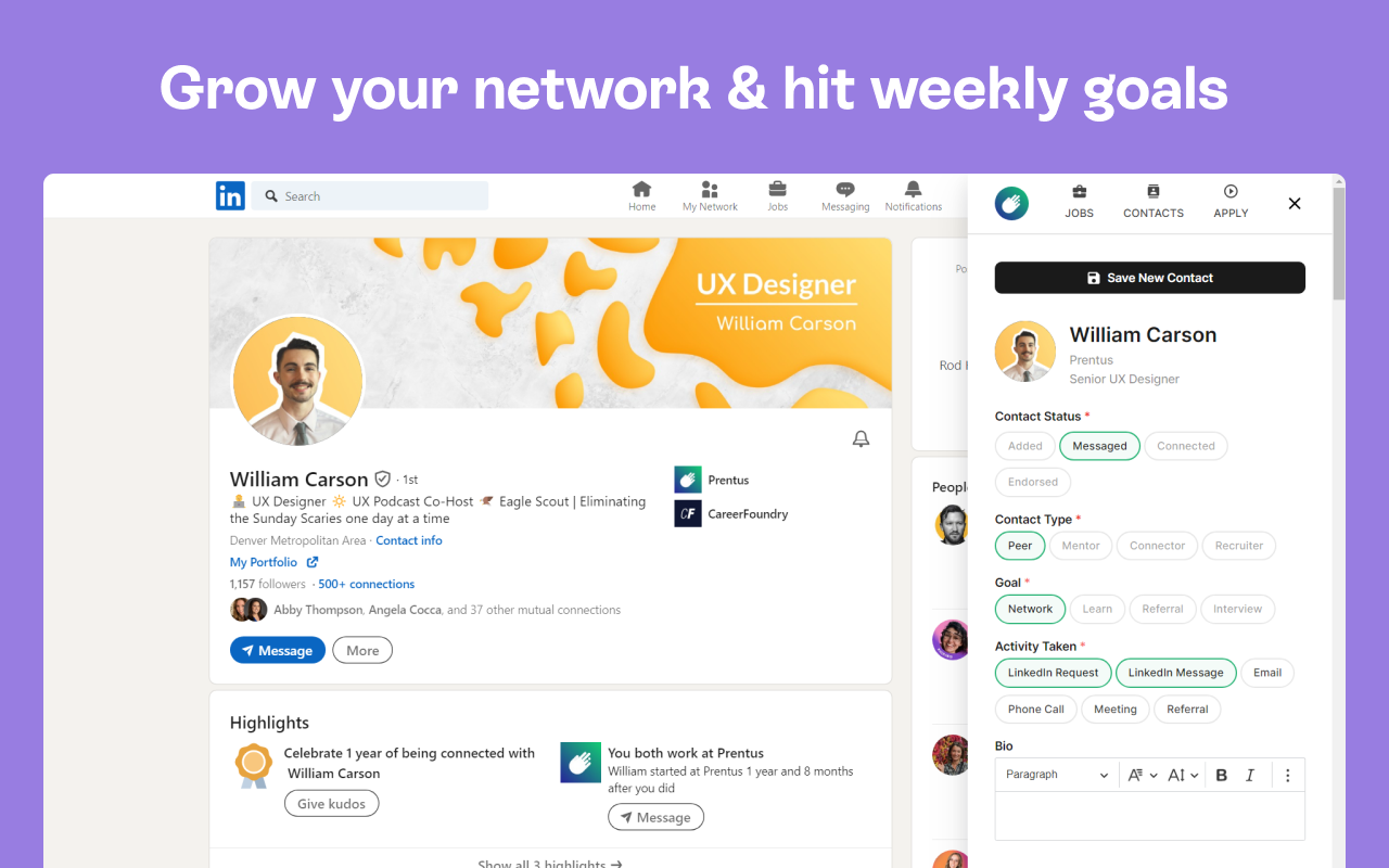 Prentus | Job Tracker, AI Networking, & Application Helper - 截图 3
