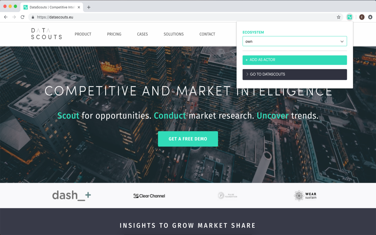 DataScouts Market Intelligence plugin - 截图 1
