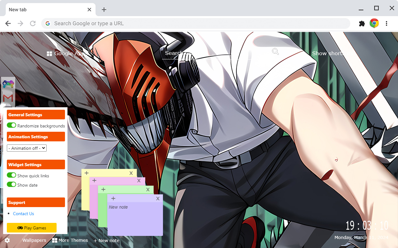 Denji Chainsaw Man New Tab Extension - 截图 5