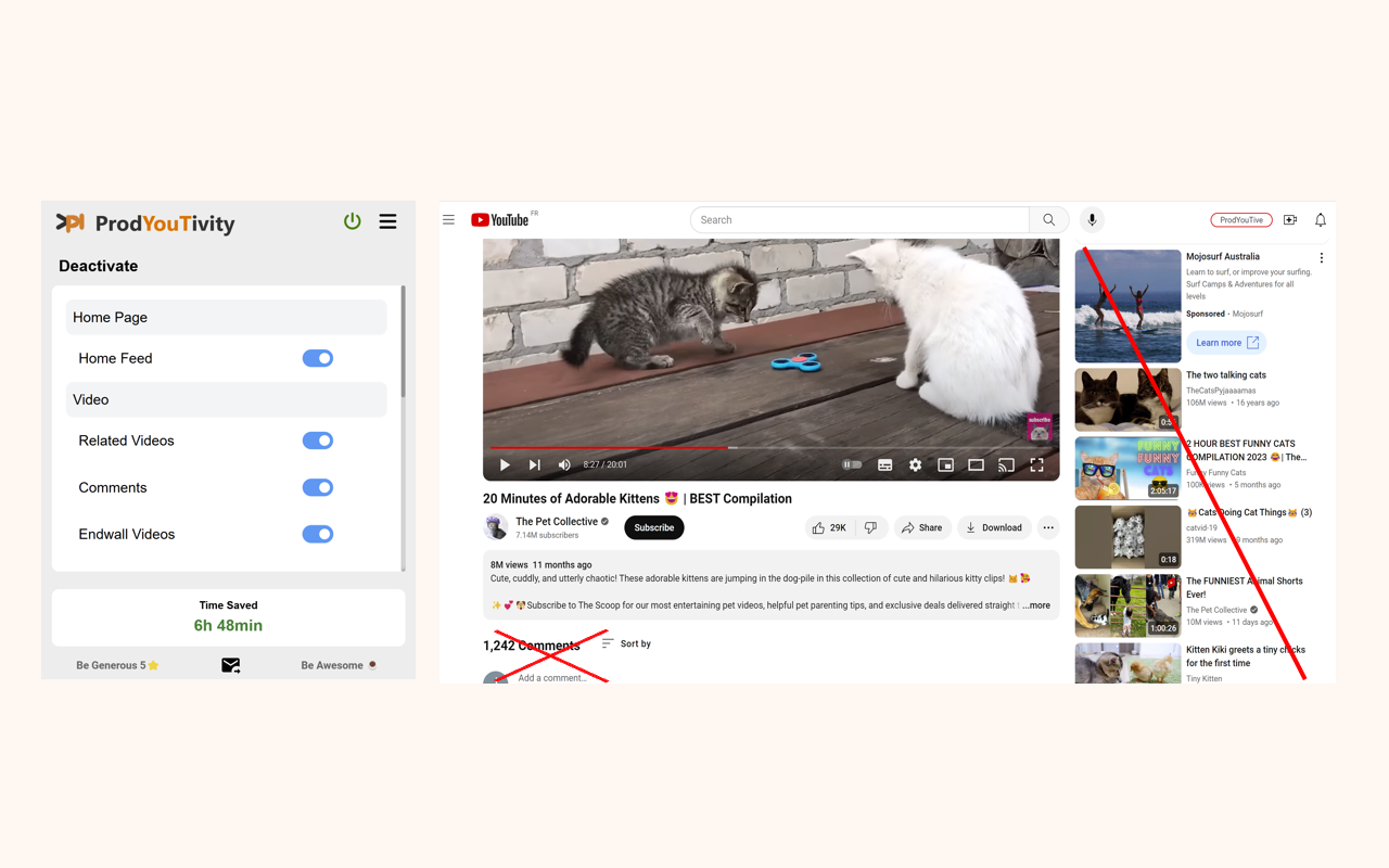 Enhance YouTube & Remove Shorts - ProdYouTivity - 截图 3