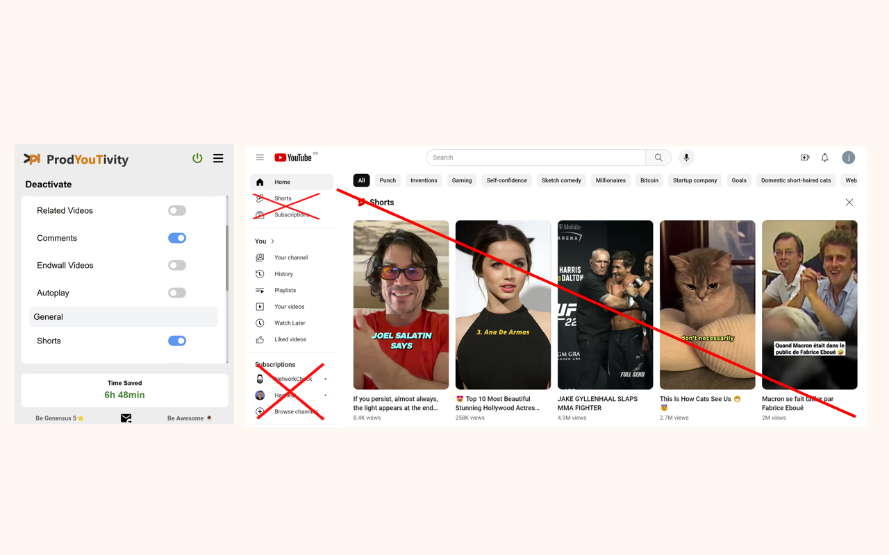 Enhance YouTube & Remove Shorts - ProdYouTivity - 截图 4