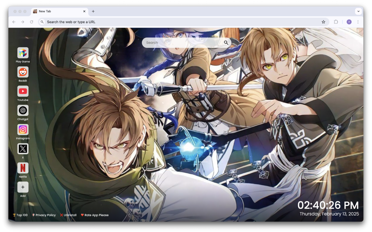 Mushoku Tensei Wallpapers New Tab Anime Extension - 截图 2