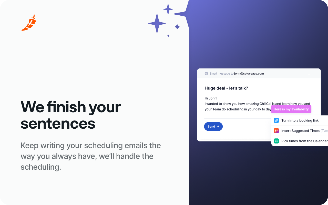 ChiliCal Co-Pilot: Smart Scheduling Links - 截图 2
