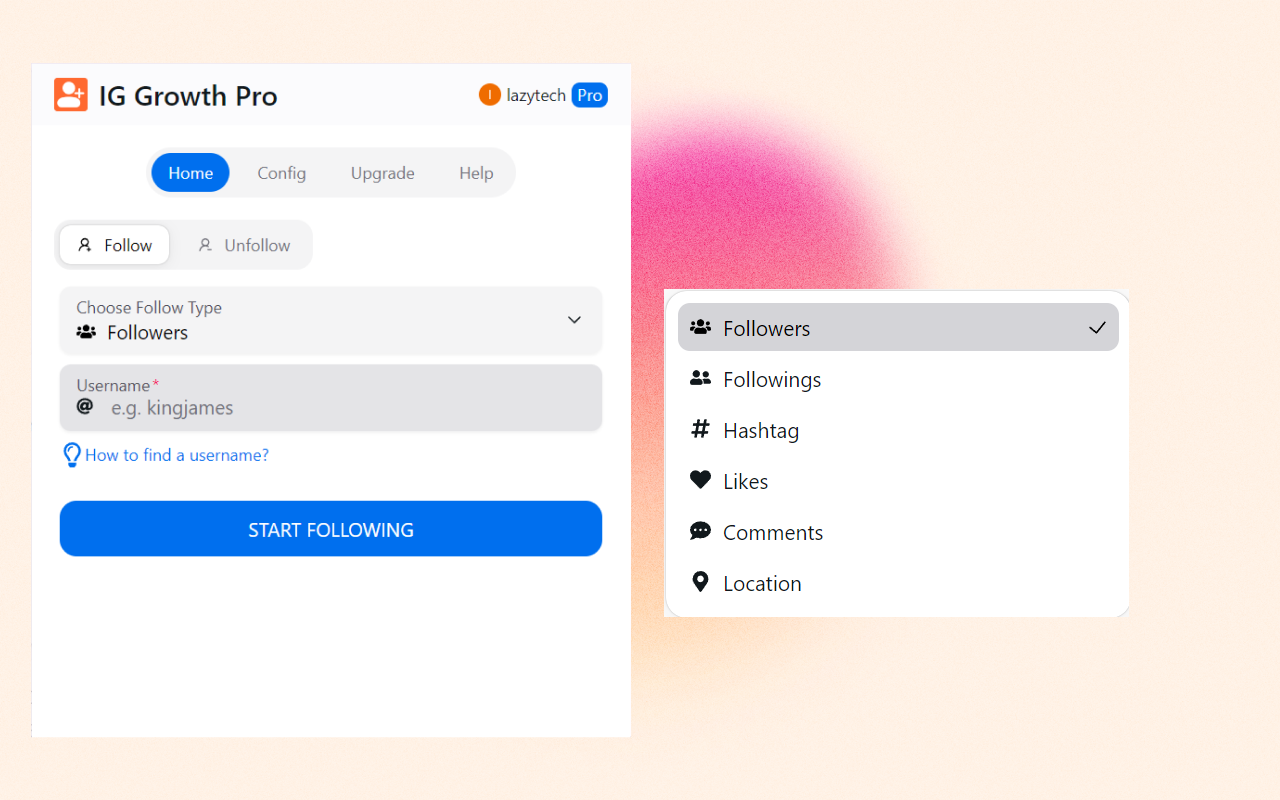 IG Growth Pro - 自动关注和取消关注 - 截图 5