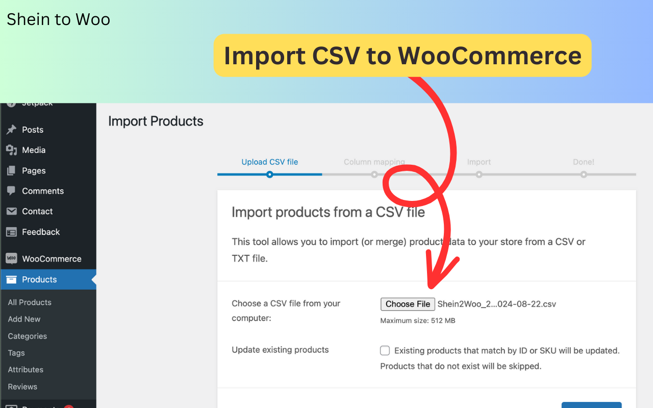 Shein 到 WooCommerce 的 CSV 导出工具 - 截图 2