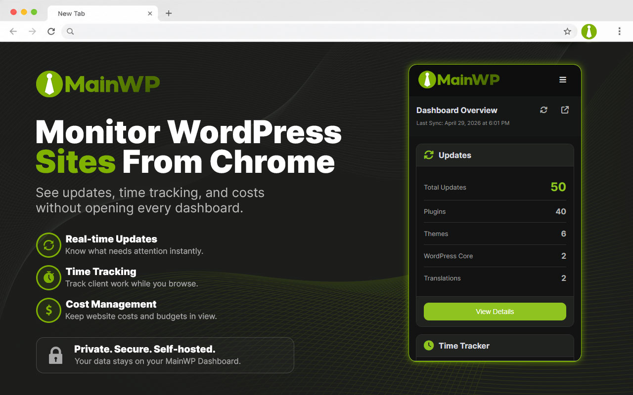 MainWP Browser Extension - 截图 4