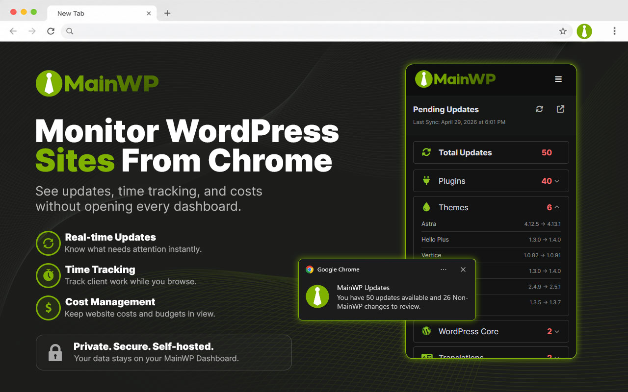 MainWP Browser Extension - 截图 5