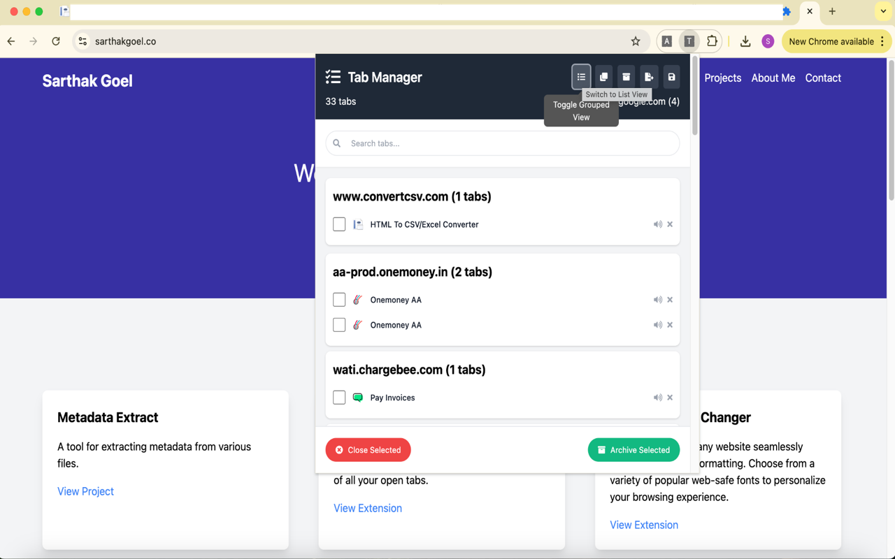 Tab Manager - 截图 1