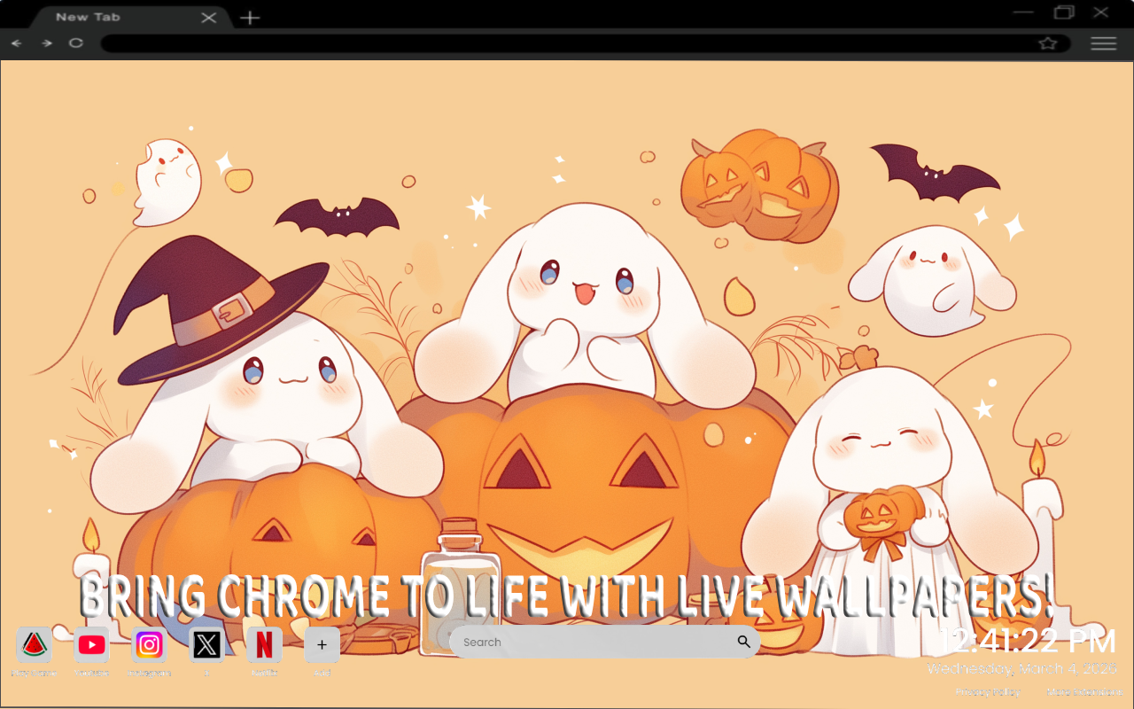 Halloween Cinnamoroll Pumpkins Spooky Cute Live Wallpaper - 截图 3