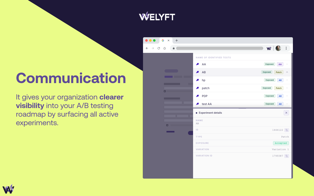 Welyft I A/B Tests identifier - 截图 2