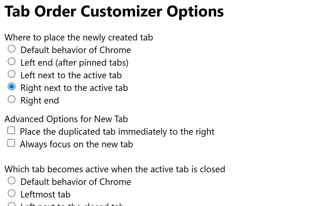 Tab Order Customizer - 截图 2