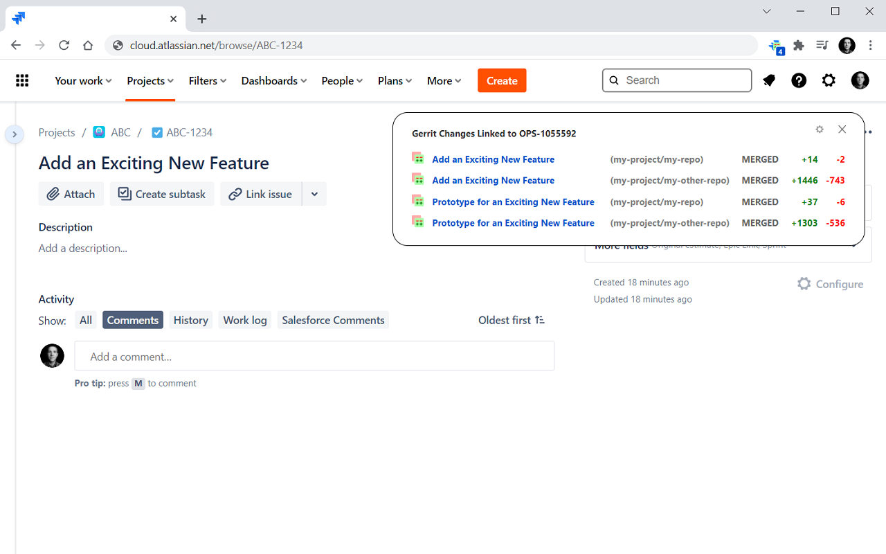 Gerrit JIRA Link - 截图 1