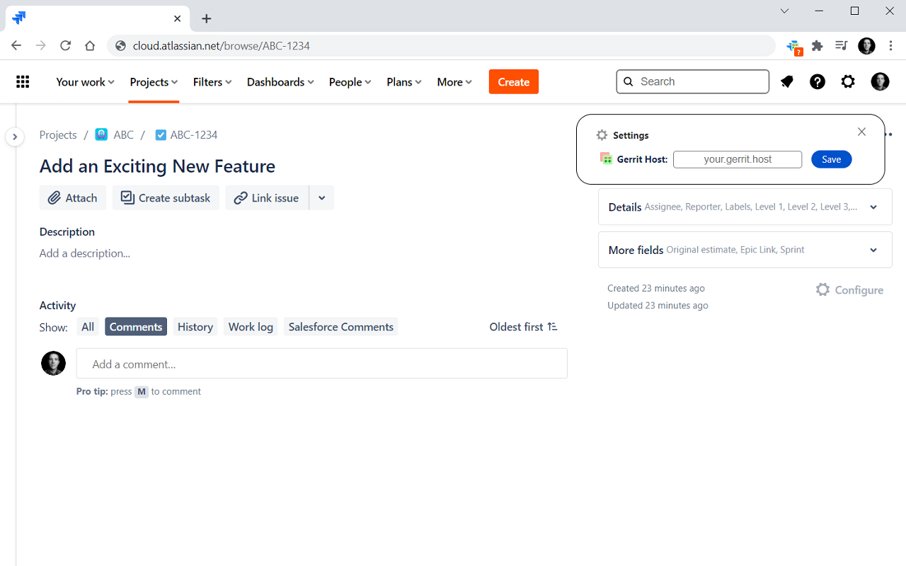 Gerrit JIRA Link - 截图 2