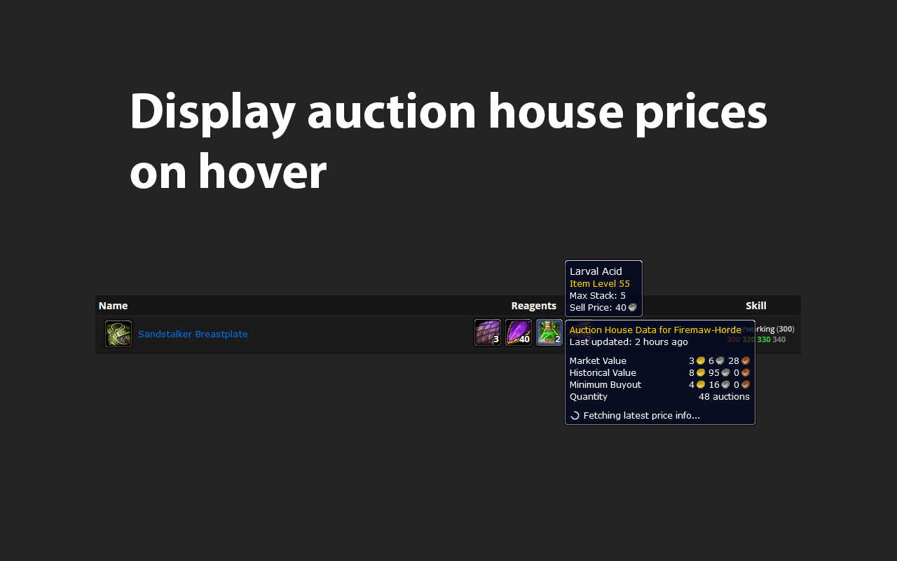Auctionoton: Auction House Prices for Wowhead - 截图 3