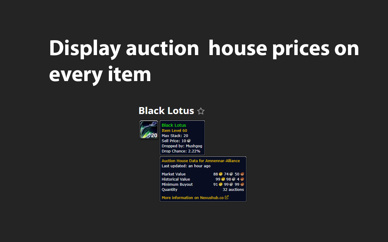 Auctionoton: Auction House Prices for Wowhead - 截图 4