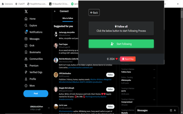 X (Twitter) Unfollow,Follow All 2026 - 截图 1