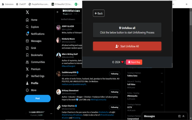 X (Twitter) Unfollow,Follow All 2026 - 截图 2