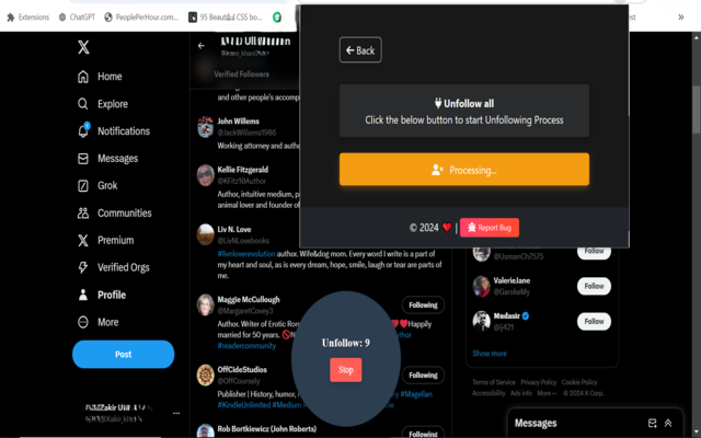 X (Twitter) Unfollow,Follow All 2026 - 截图 3