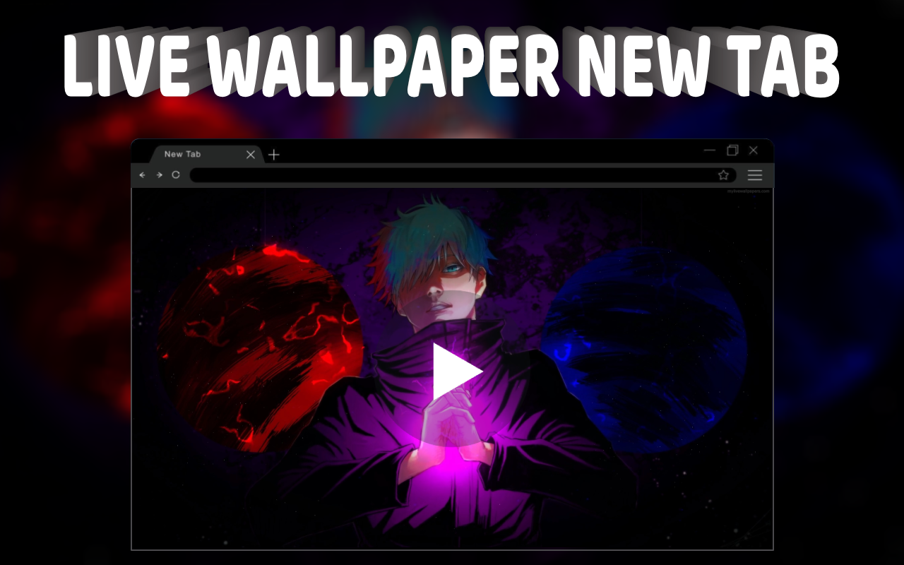 Satoru Gojo With Red and Blue Circles Live Wallpaper - 截图 2