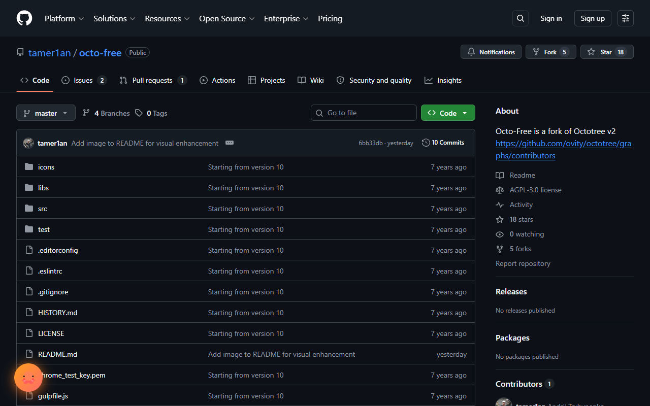 Github File Tree (Octofree) - 截图 1