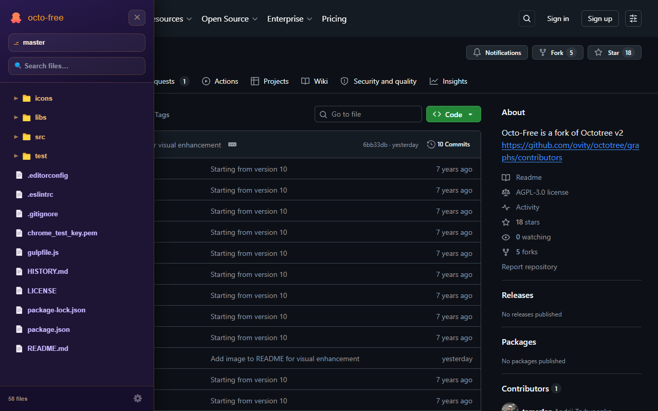 Github File Tree (Octofree) - 截图 2