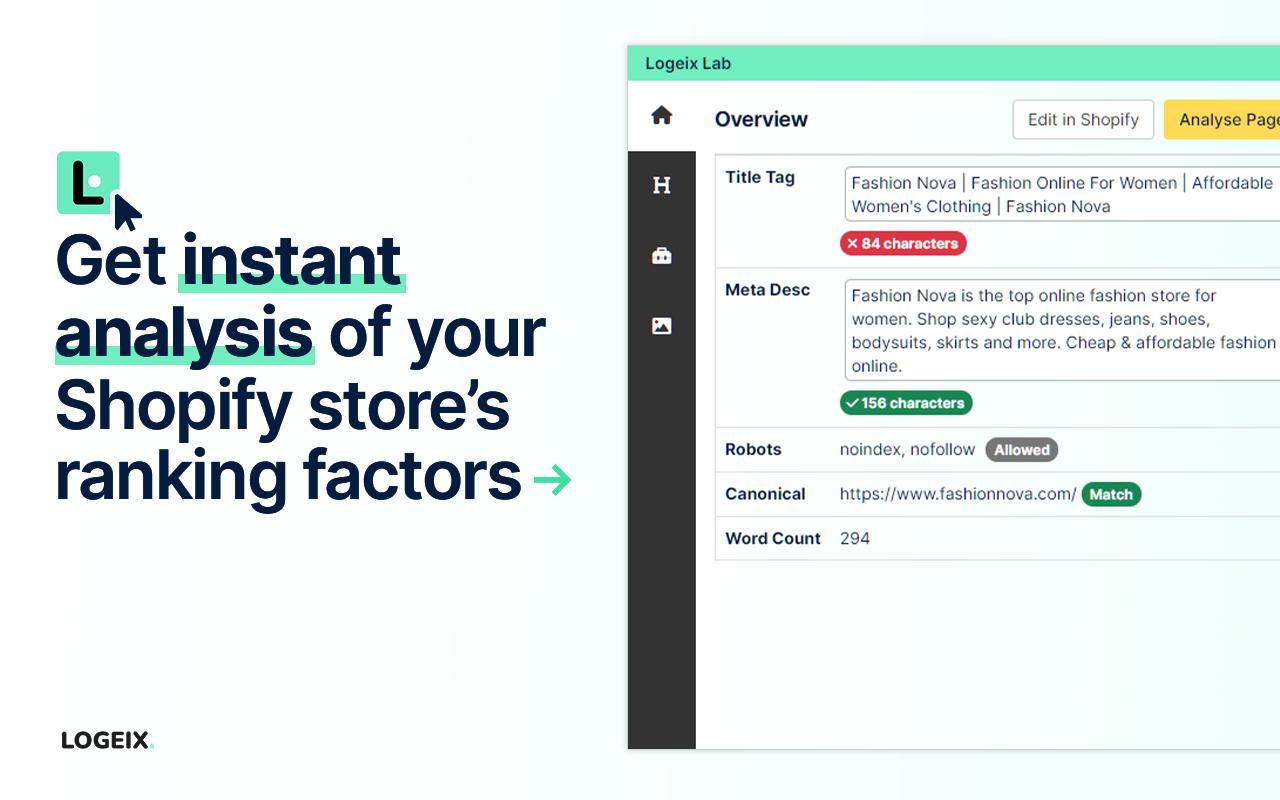 Logeix Lab - Shopify SEO Tool - 截图 3