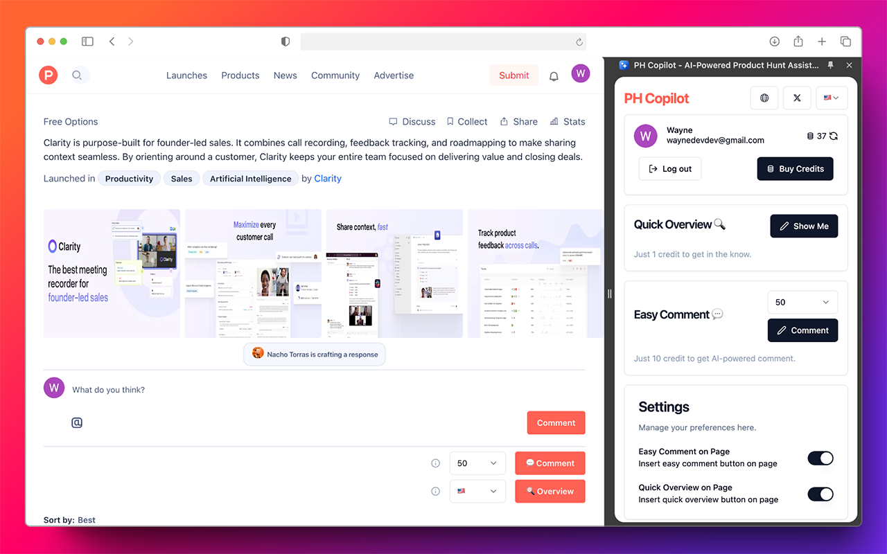 PH Copilot - AI-Powered Product Hunt Assistant - 截图 2