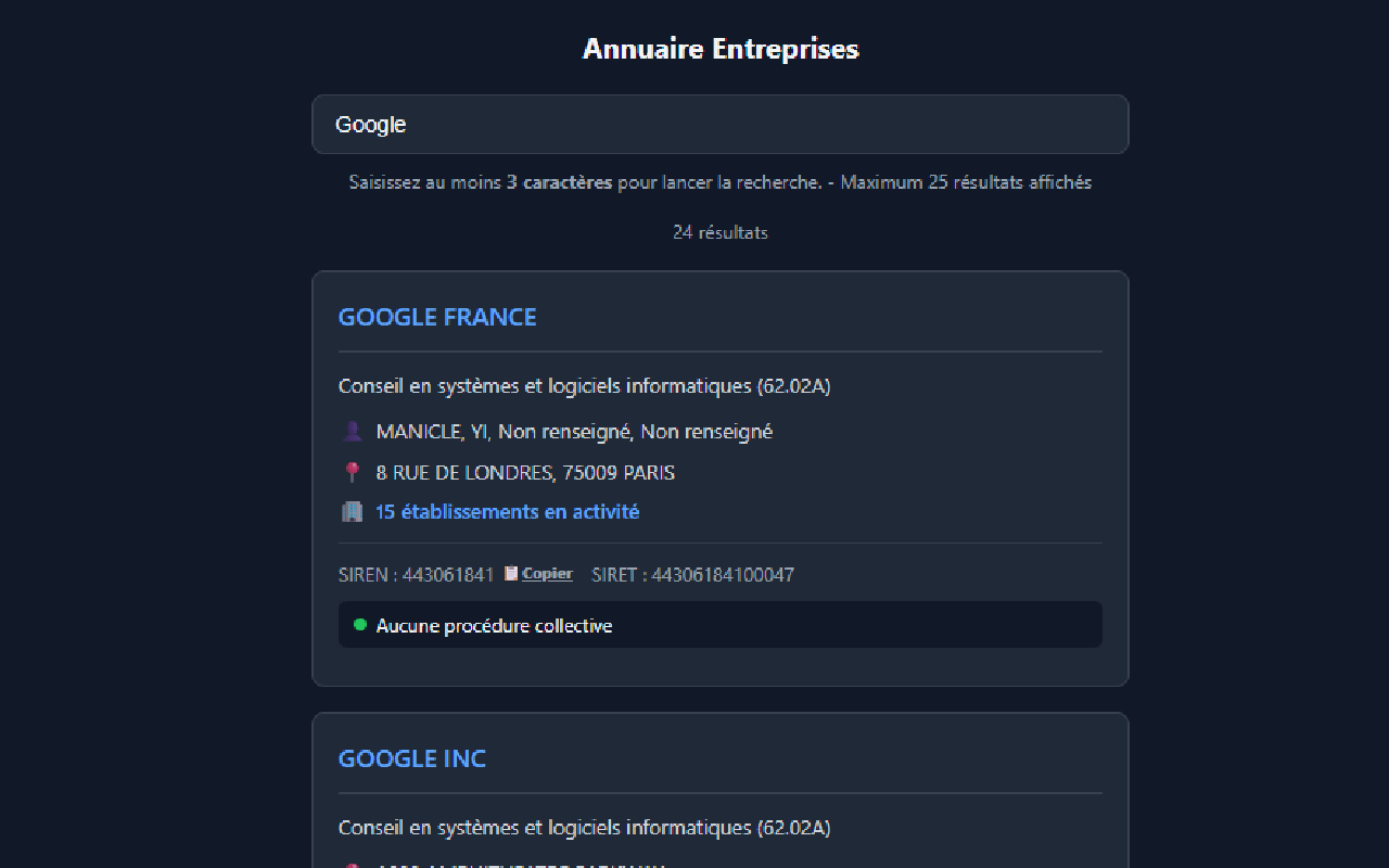 Annuaire Entreprises & Pappers - 截图 2