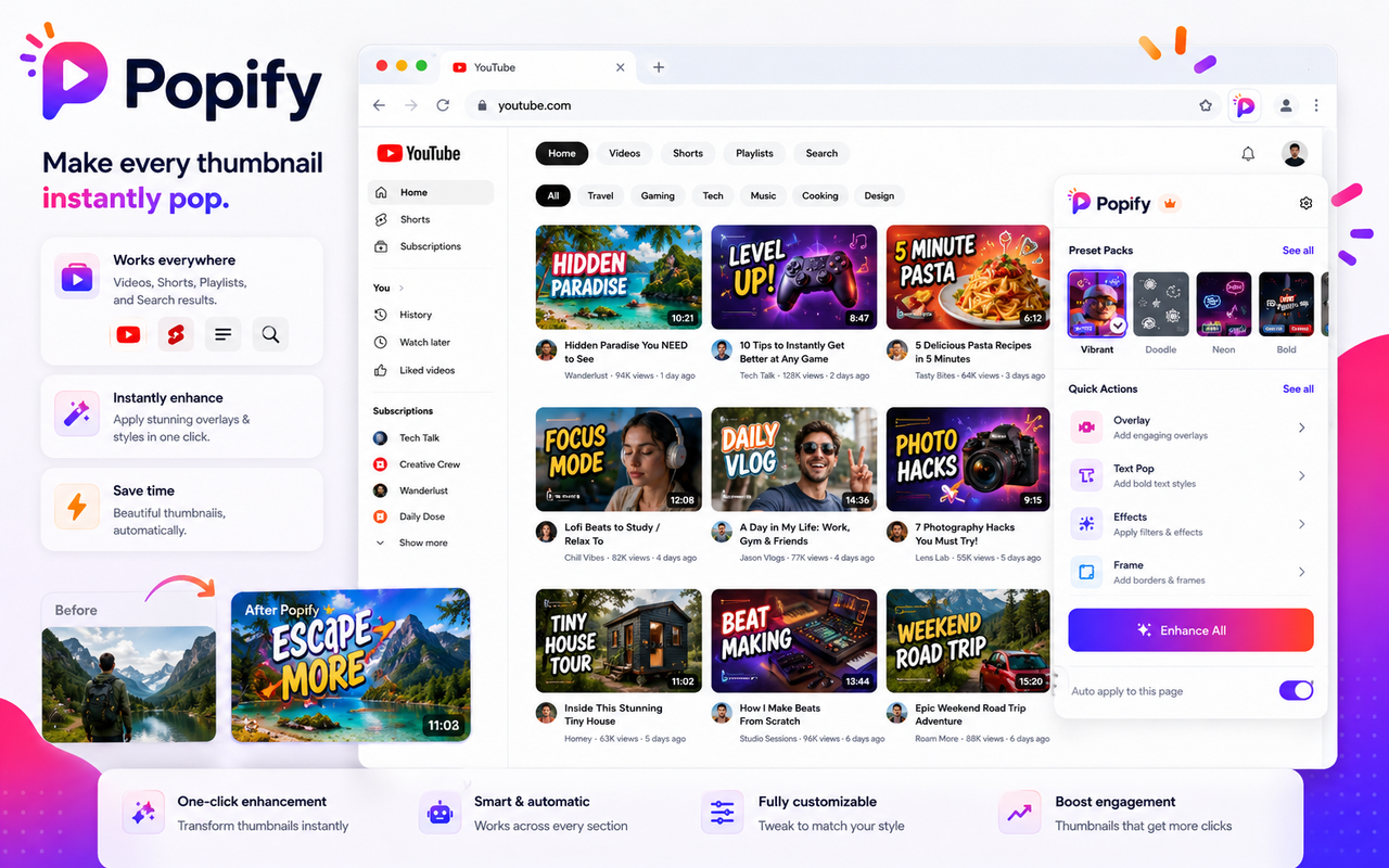 Popify - Youtube Themeify & Customizer - 截图 2