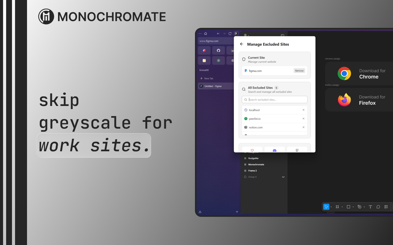 Monochromate - The Best Grayscale Extension - 截图 2