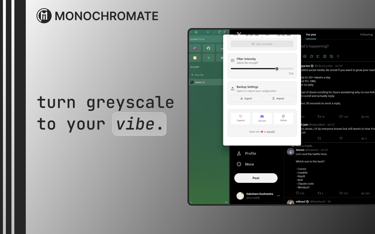 Monochromate - The Best Grayscale Extension - 截图 5