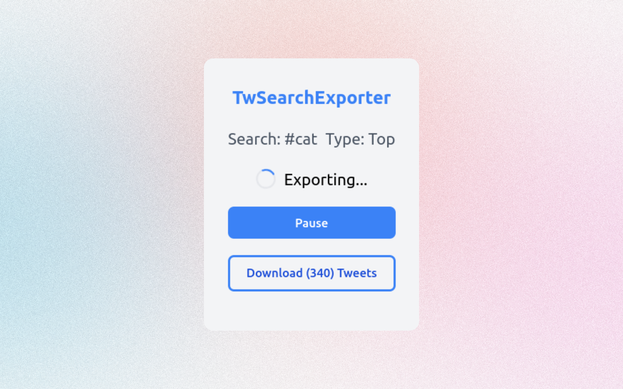 TwSearchExporter - 导出 Twitter 搜索结果 - 截图 1