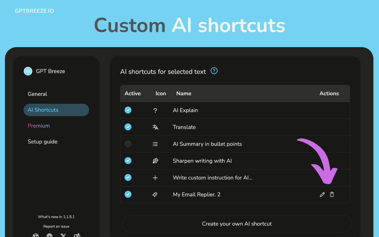 GPT Breeze - AI shortcuts & Youtube summary - BYOK - 截图 5