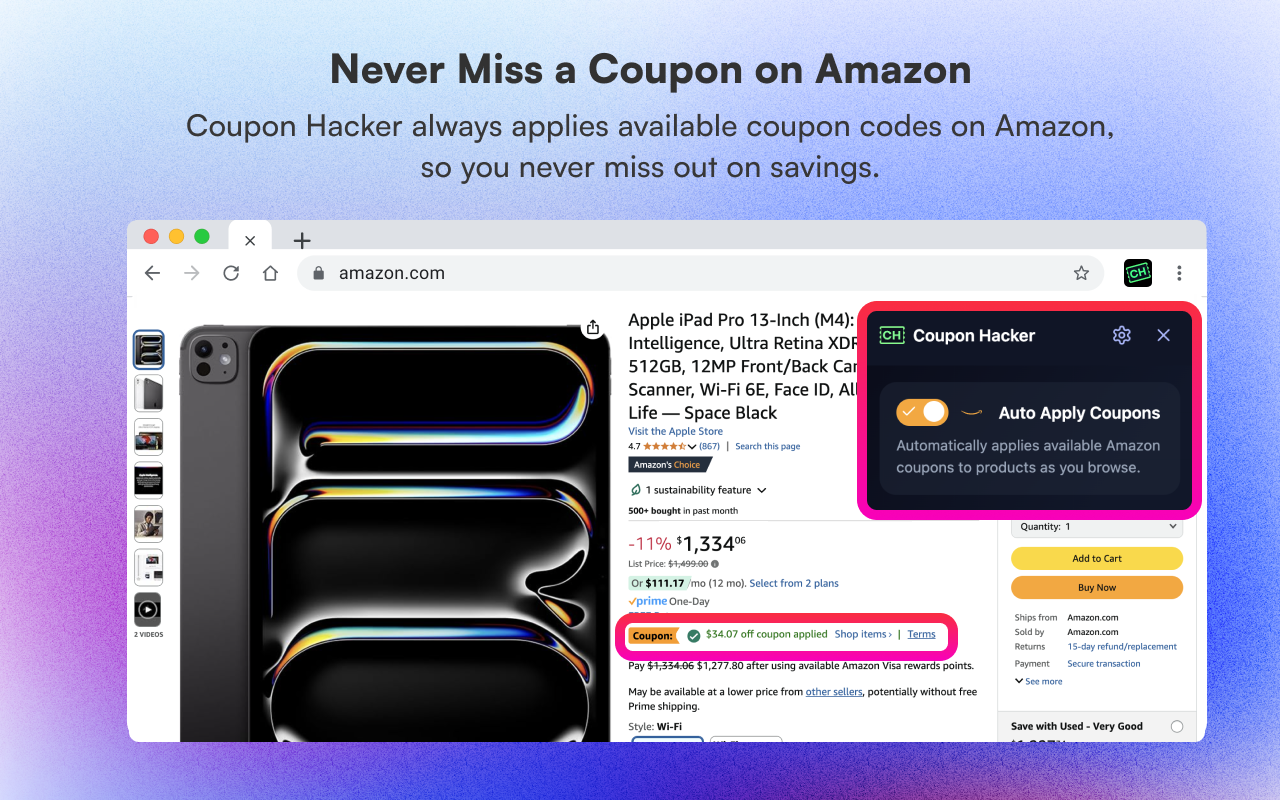 Coupon Hacker: Automatic AI Coupon Finder - 截图 4