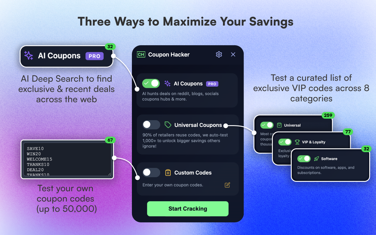 Coupon Hacker: Automatic AI Coupon Finder - 截图 5